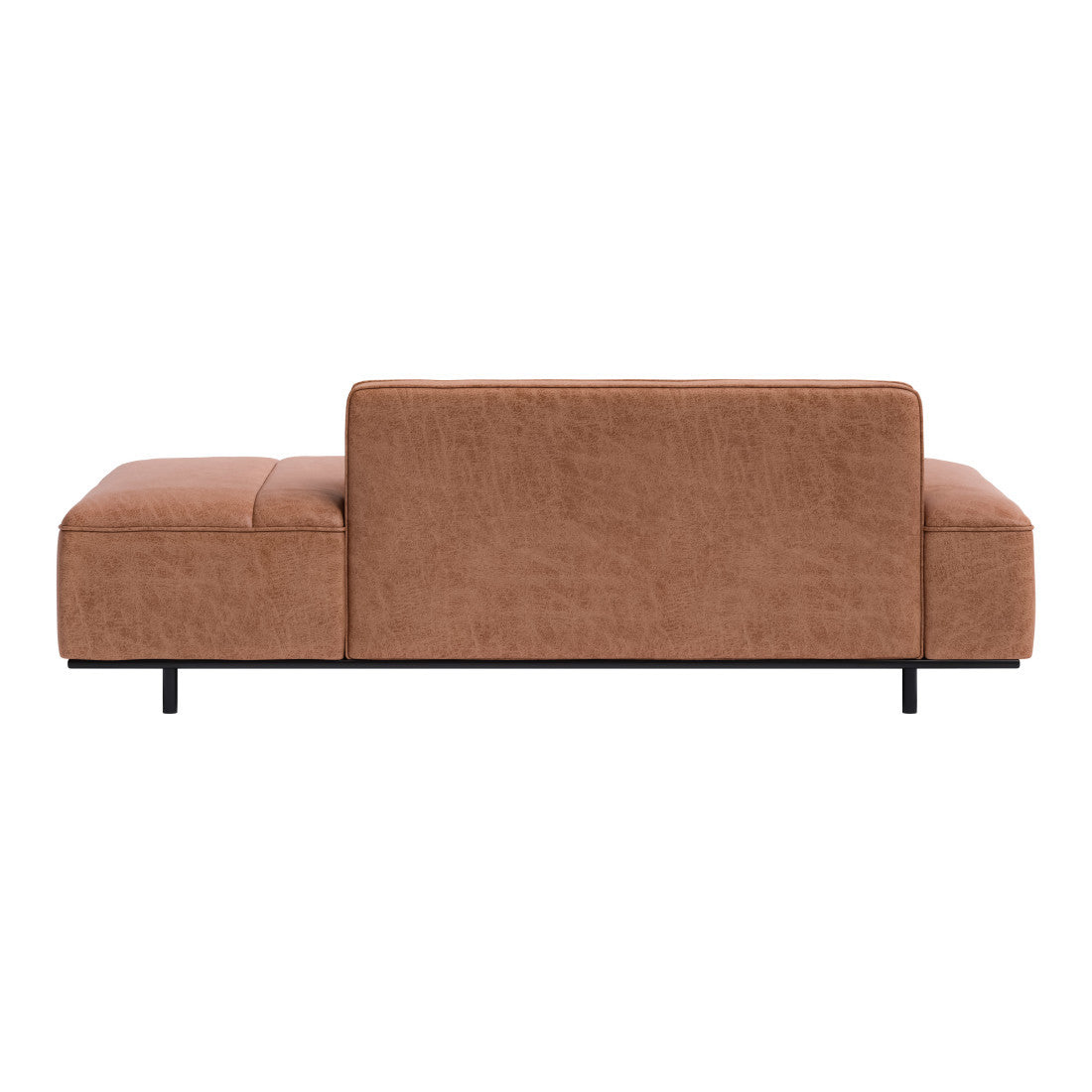 Orion Modern Sofa – Brown Faux Leather