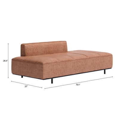 Orion Modern Sofa – Brown Faux Leather