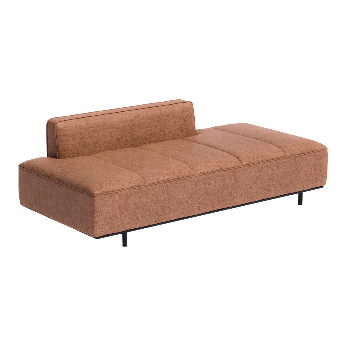 Orion Modern Sofa – Brown Faux Leather
