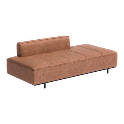 Orion Modern Sofa – Brown Faux Leather