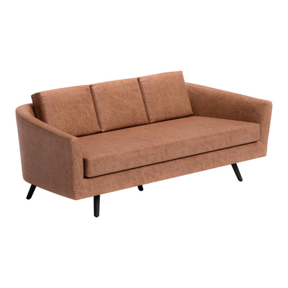 The Harrow – Brown Faux Leather Sofa