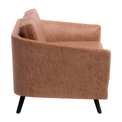 The Harrow – Brown Faux Leather Sofa