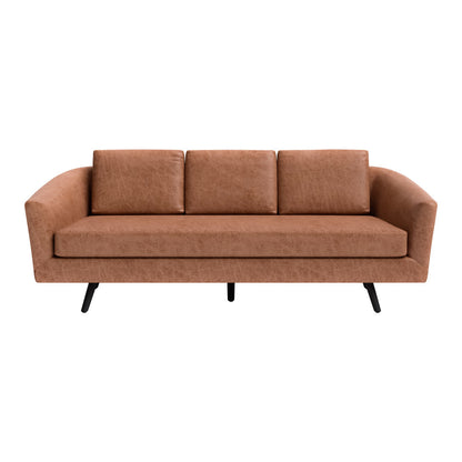 The Harrow – Brown Faux Leather Sofa