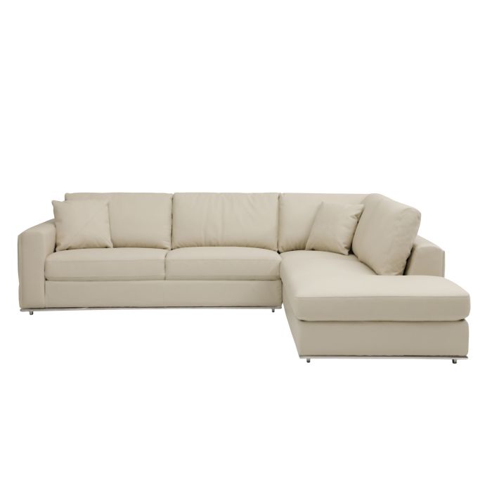 The Valerio – Cream Italian Leather Right-Arm Facing Sectional