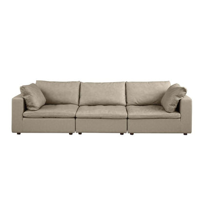 The Montclair – Beige Modular Italian Leather Sofa