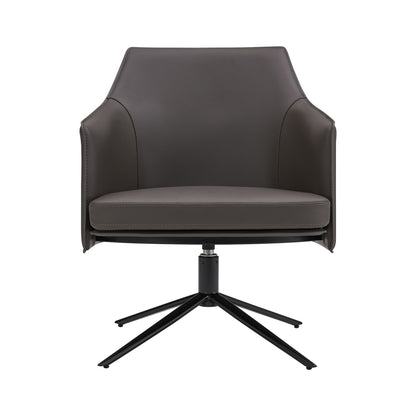 The Wescott – Gray & Black Faux Leather Swivel Lounge Chair