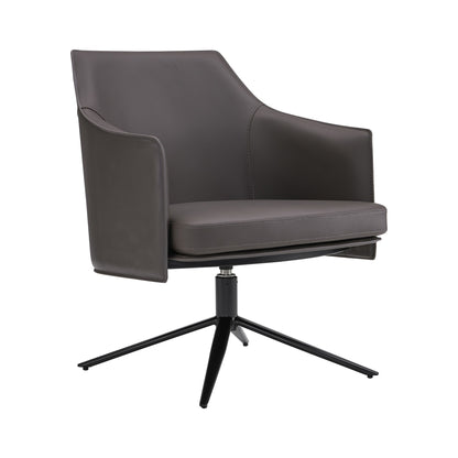 The Wescott – Gray & Black Faux Leather Swivel Lounge Chair