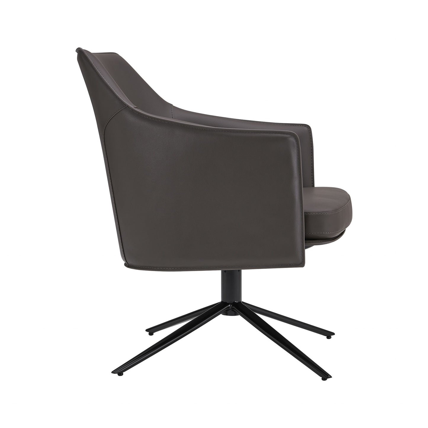 The Wescott – Gray & Black Faux Leather Swivel Lounge Chair