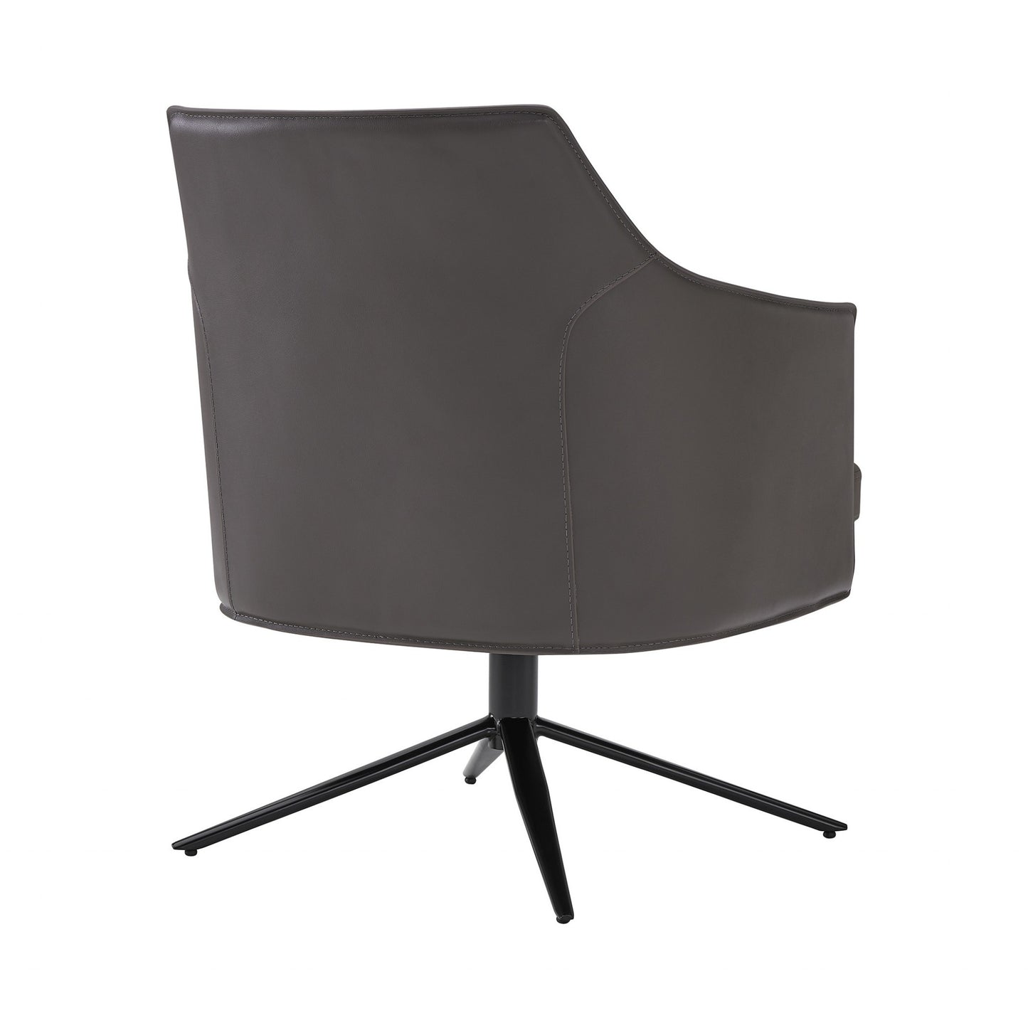 The Wescott – Gray & Black Faux Leather Swivel Lounge Chair