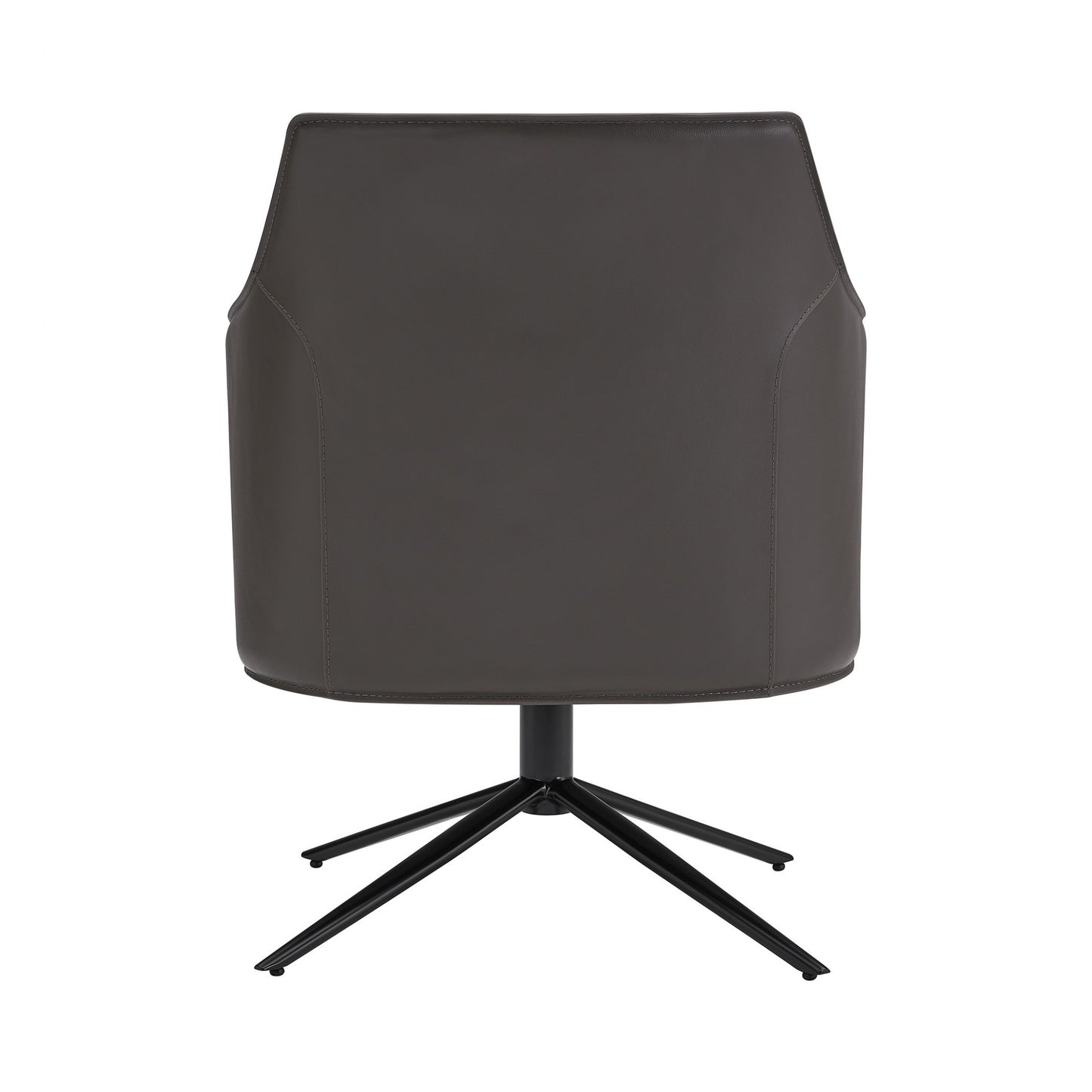 The Wescott – Gray & Black Faux Leather Swivel Lounge Chair
