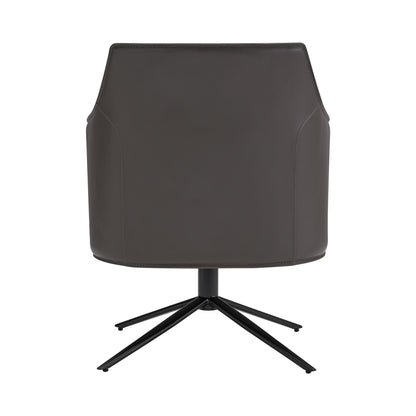 The Wescott – Gray & Black Faux Leather Swivel Lounge Chair