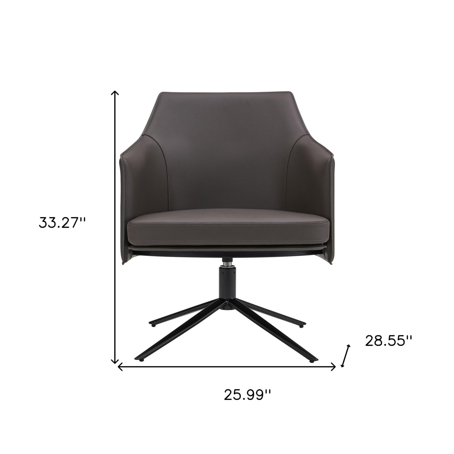 The Wescott – Gray & Black Faux Leather Swivel Lounge Chair