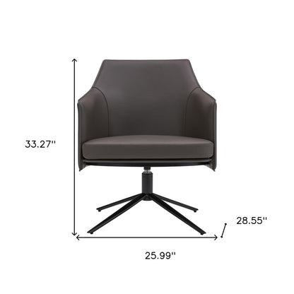 The Wescott – Gray & Black Faux Leather Swivel Lounge Chair