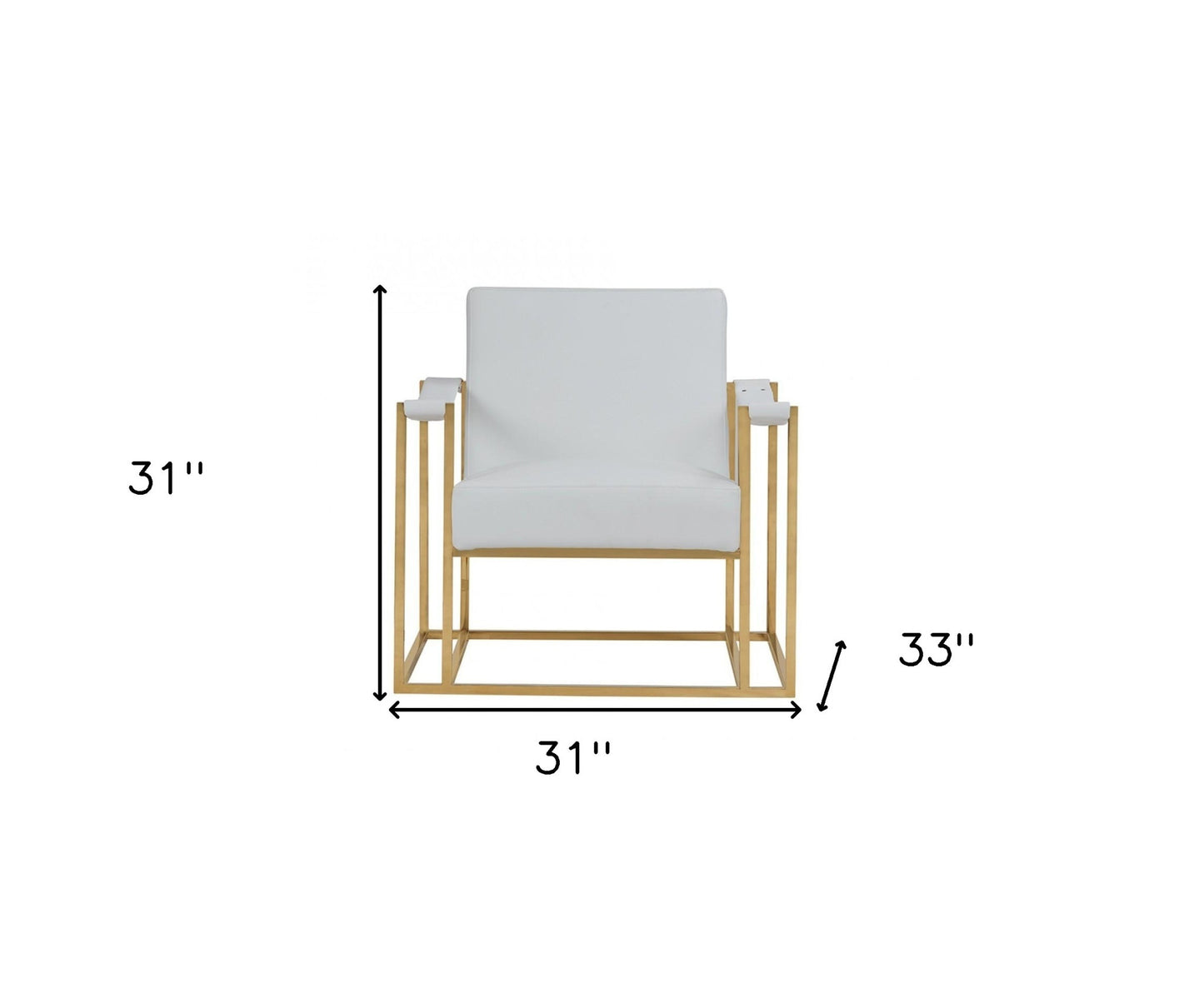 The Brantley – White & Gold Faux Leather Lounge Chair