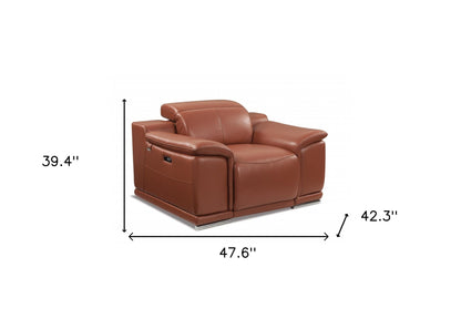 Margaret Olivia Arm Chair – Camel Italian Leather