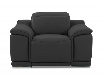 Valentina Arm Chair – Dark Slate Gray Italian Leather