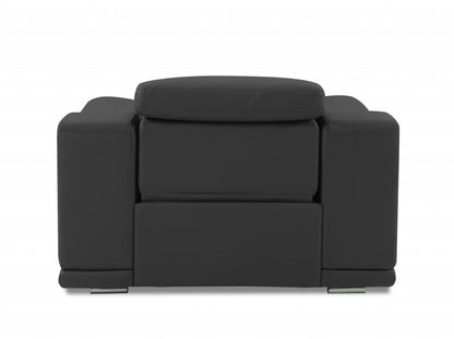 Valentina Arm Chair – Dark Slate Gray Italian Leather