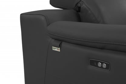 Valentina Arm Chair – Dark Slate Gray Italian Leather