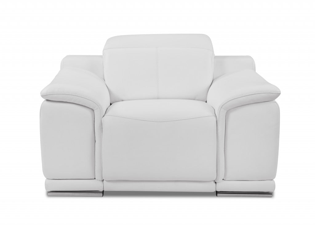 Bianca Arm Chair – White Italian Leather