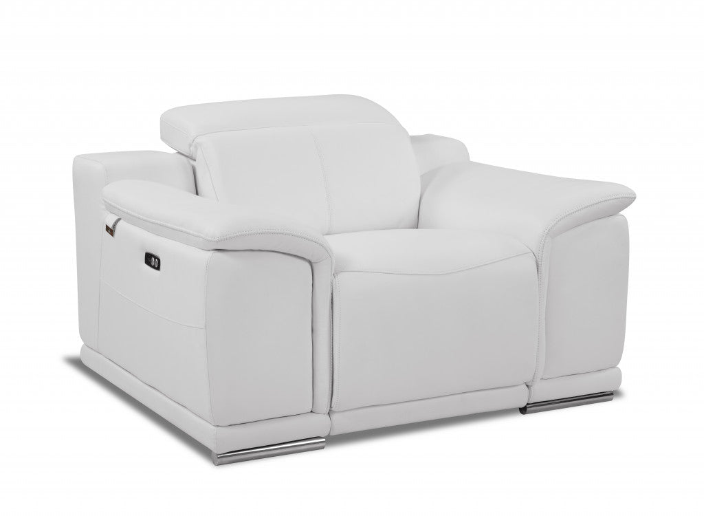 Bianca Arm Chair – White Italian Leather