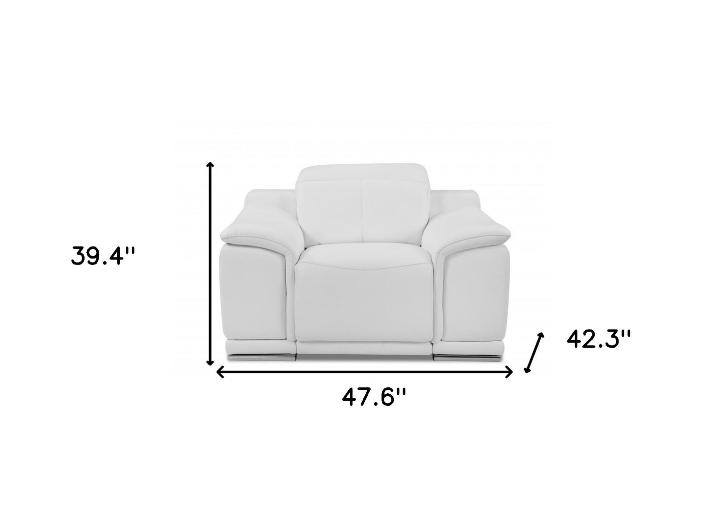 Bianca Arm Chair – White Italian Leather
