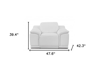 Bianca Arm Chair – White Italian Leather