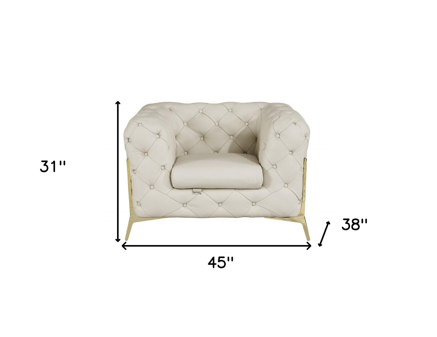 The Emily – Beige Italian Leather Accent Chair