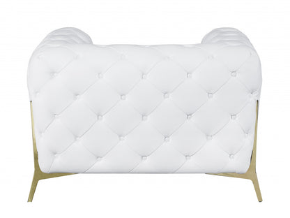 The Caroline – White Italian Leather Accent Chair