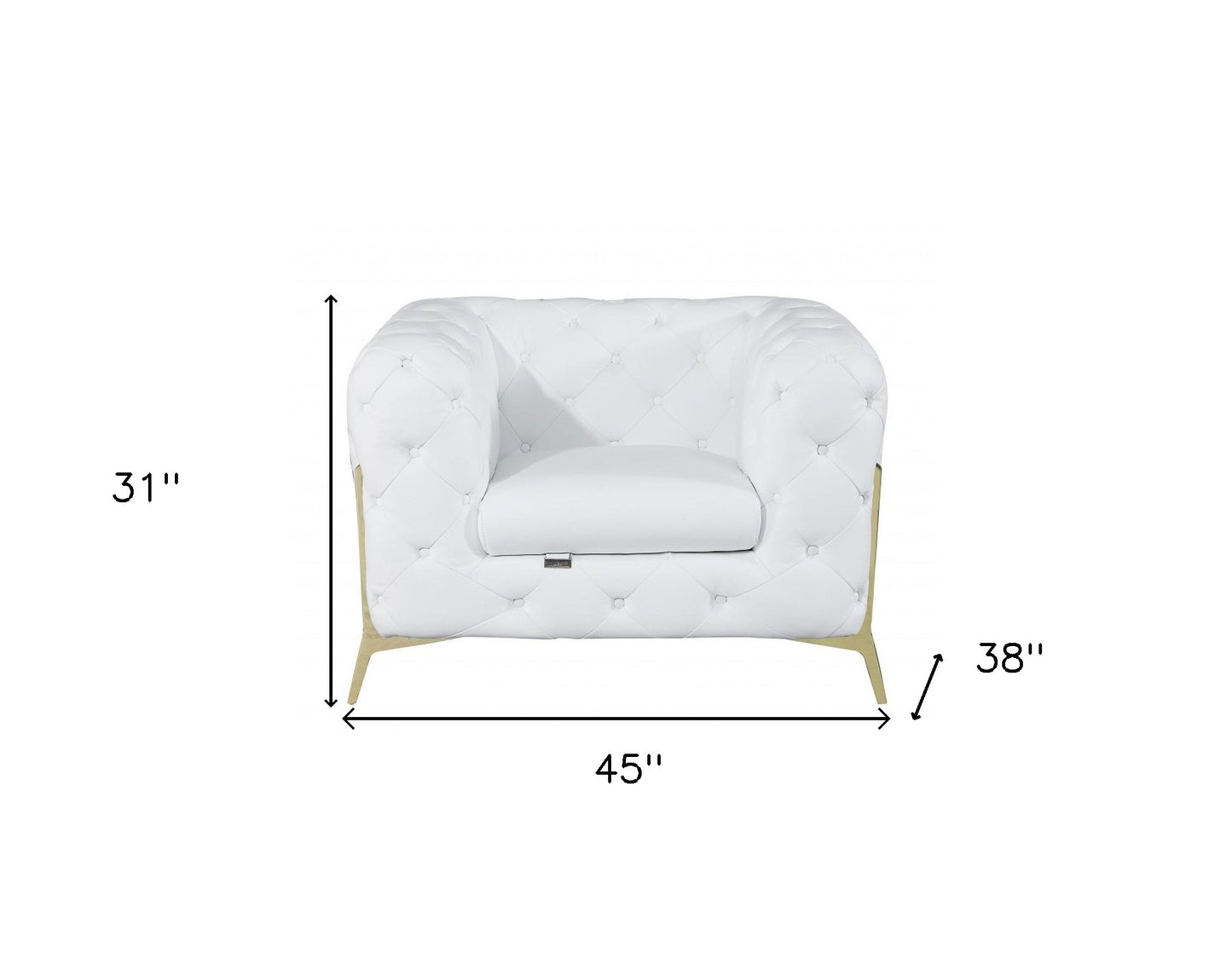 The Caroline – White Italian Leather Accent Chair
