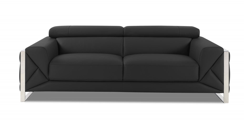 The Torino – Dark Gray Italian Leather Modern Sofa