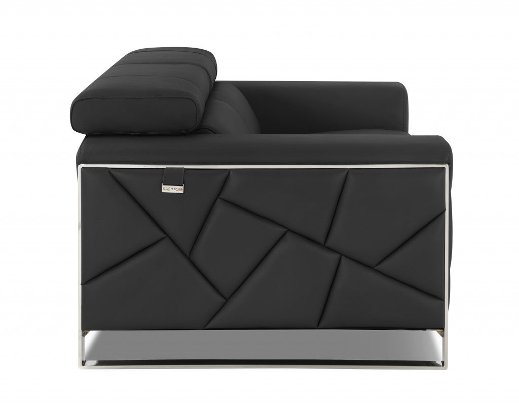 The Torino – Dark Gray Italian Leather Modern Sofa
