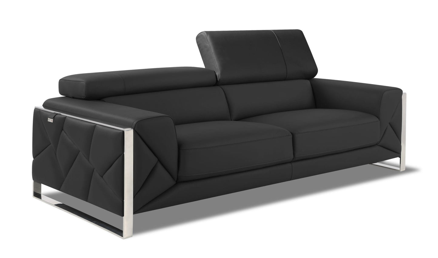 The Torino – Dark Gray Italian Leather Modern Sofa