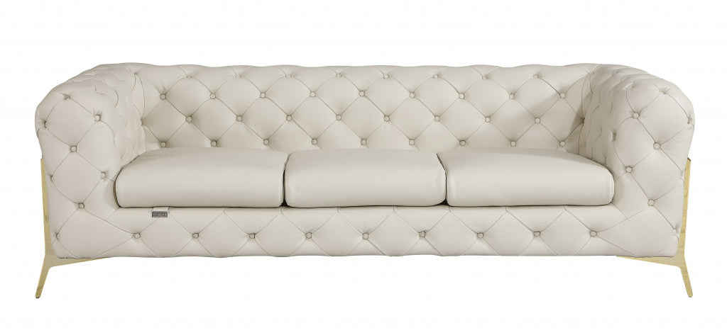 Savona Sofa – Beige Italian Leather