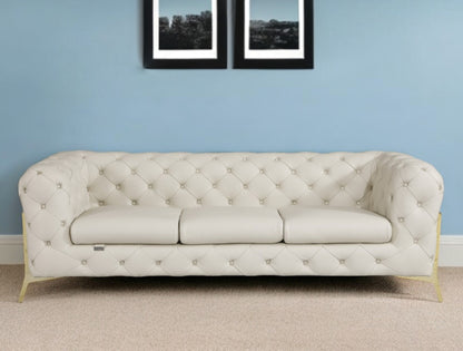 Savona Sofa – Beige Italian Leather