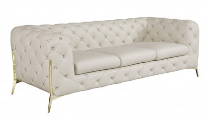 Savona Sofa – Beige Italian Leather
