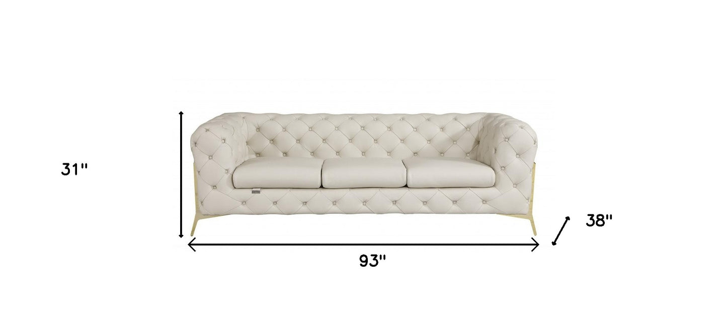 Savona Sofa – Beige Italian Leather