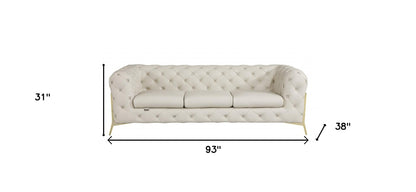Savona Sofa – Beige Italian Leather