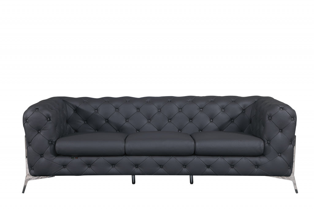 Savona Sofa – Dark Gray Italian Leather