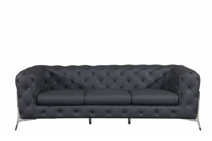 Savona Sofa – Dark Gray Italian Leather