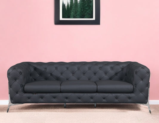 Savona Sofa – Dark Gray Italian Leather