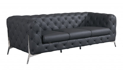 Savona Sofa – Dark Gray Italian Leather