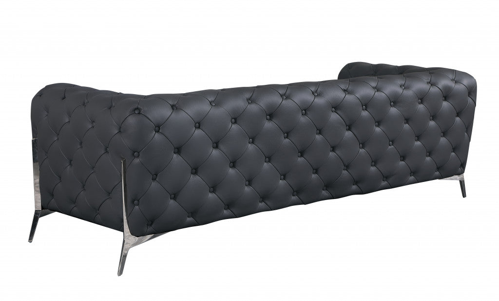Savona Sofa – Dark Gray Italian Leather