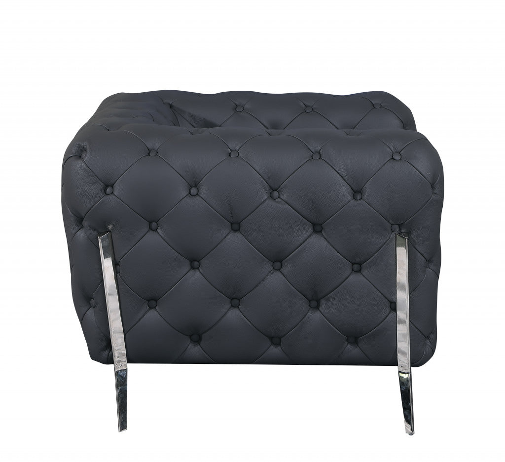 Savona Sofa – Dark Gray Italian Leather