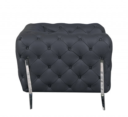 Savona Sofa – Dark Gray Italian Leather