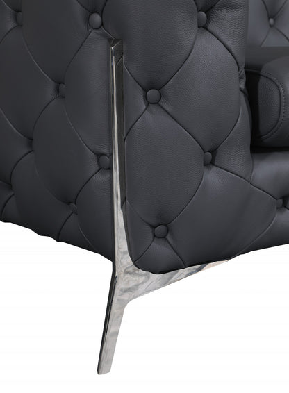 Savona Sofa – Dark Gray Italian Leather