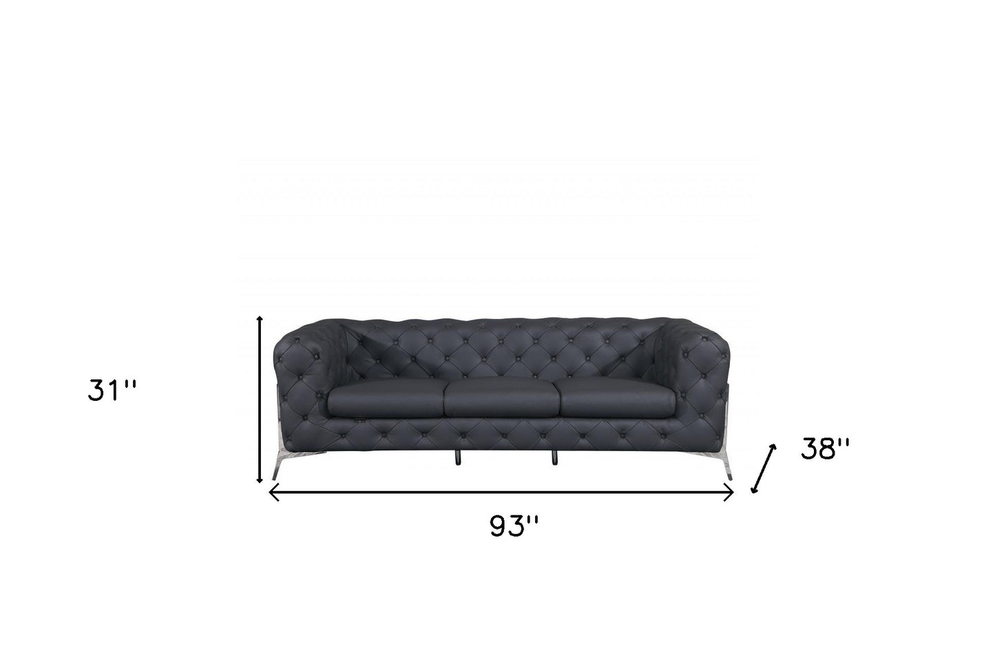 Savona Sofa – Dark Gray Italian Leather