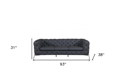 Savona Sofa – Dark Gray Italian Leather