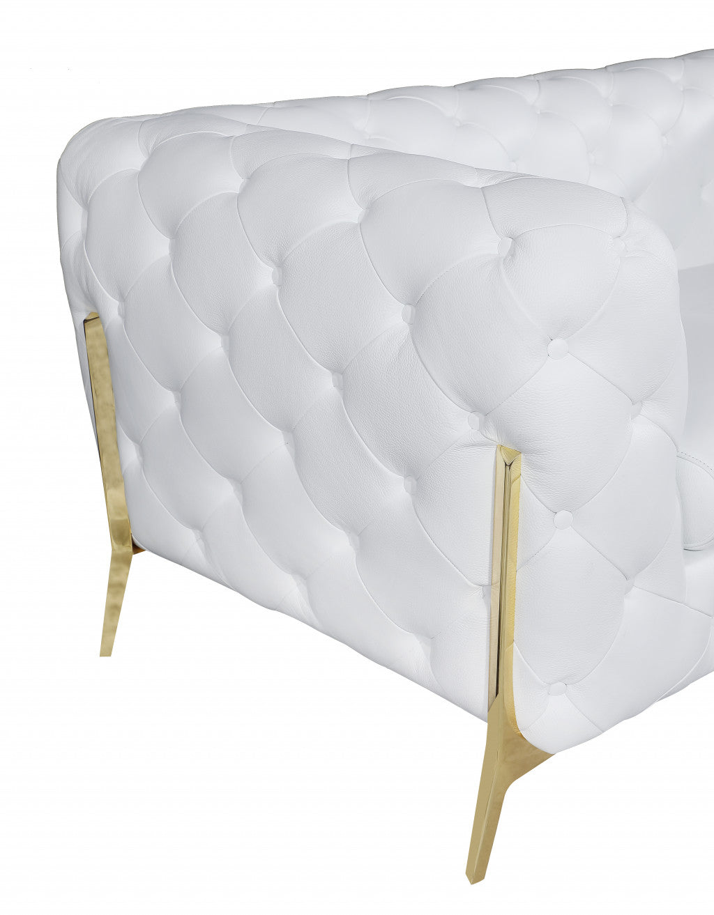 The Santorini – White Italian Leather Chesterfield Sofa