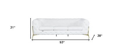 The Santorini – White Italian Leather Chesterfield Sofa