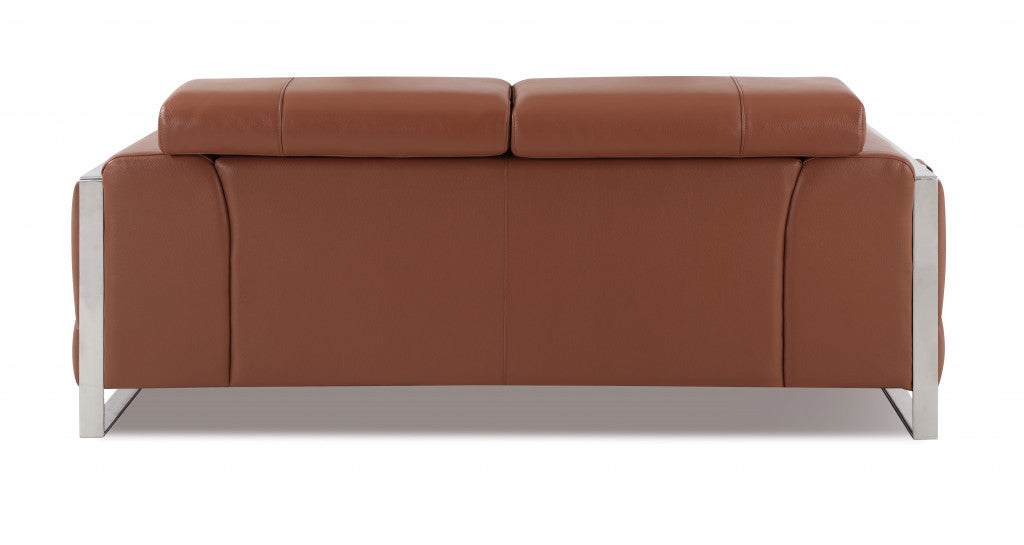 The Capri – Camel Italian Leather Loveseat